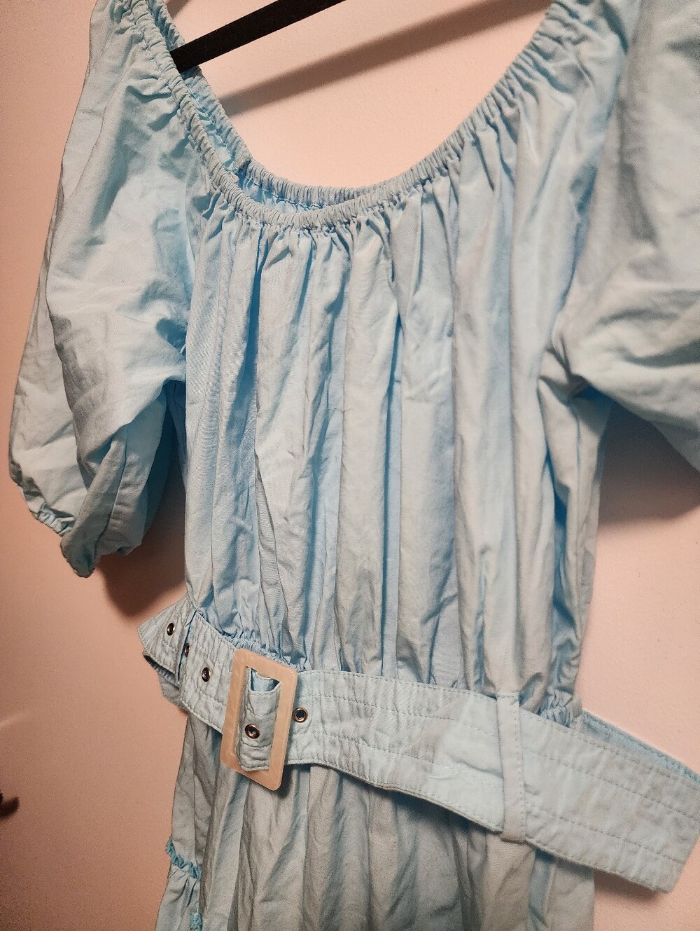 Light Blue Ruffle Dress - Picture 2 of 5